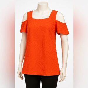 Lulu-B Orange Textured Women's Top